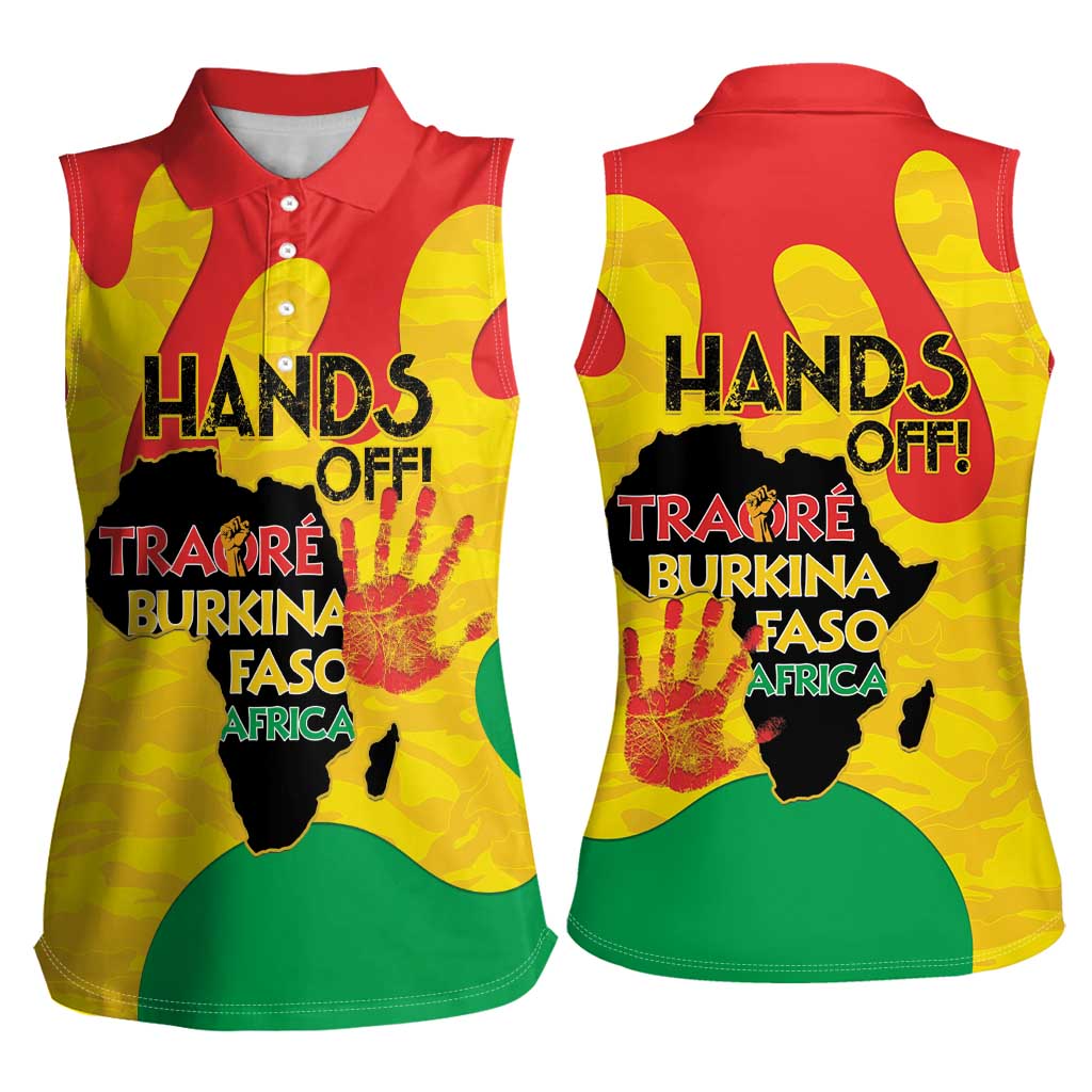 Hands Off Traore Burkina Faso Africa Women Sleeveless Polo Shirt