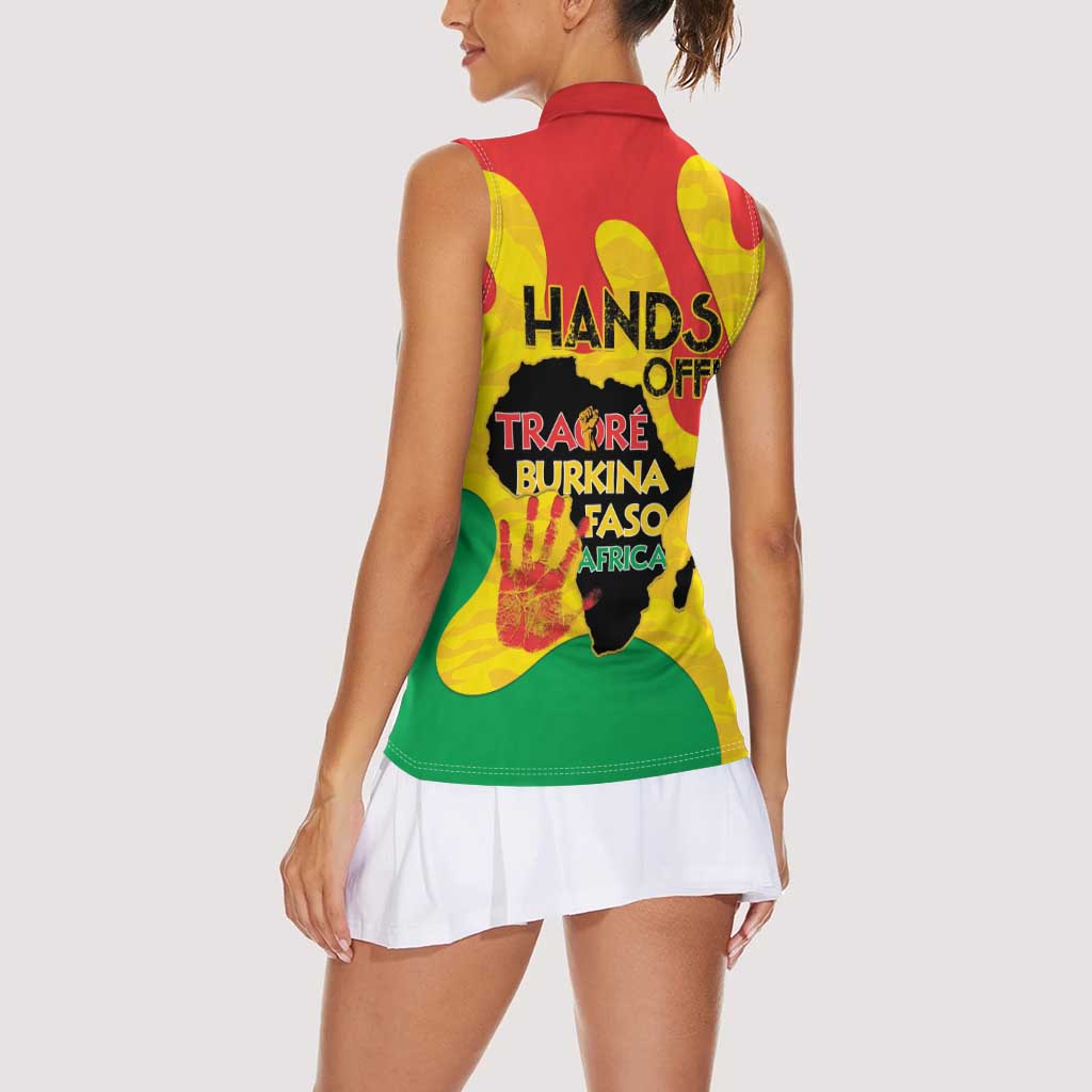 Hands Off Traore Burkina Faso Africa Women Sleeveless Polo Shirt
