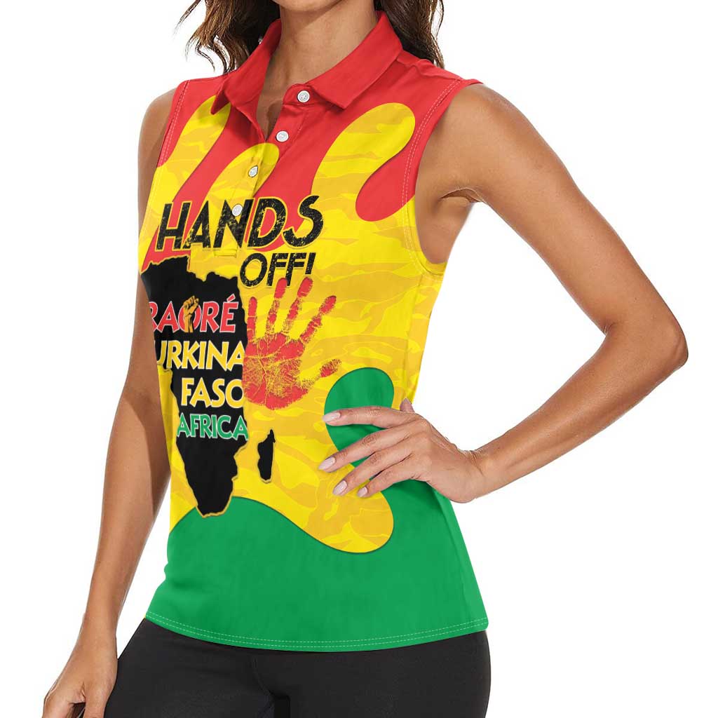 Hands Off Traore Burkina Faso Africa Women Sleeveless Polo Shirt