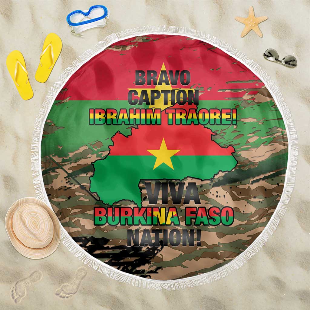 Burkina Faso Military Beach Blanket Bravo Caption Traore! Viva Burkina Faso Nation!