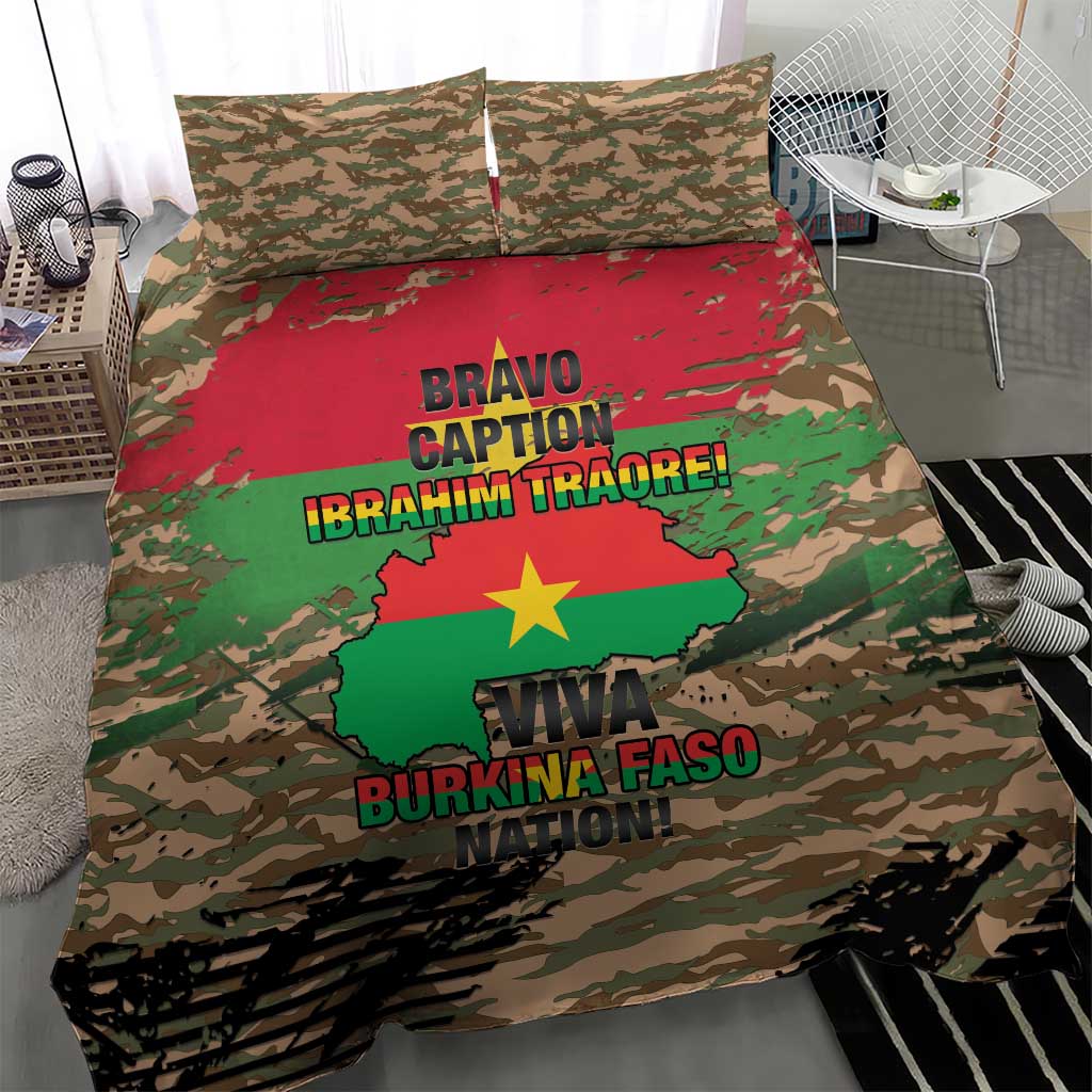 Burkina Faso Military Bedding Set Bravo Caption Traore! Viva Burkina Faso Nation!