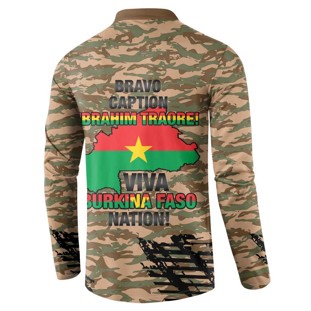 Burkina Faso Military Button Sweatshirt Bravo Caption Traore! Viva Burkina Faso Nation!