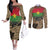 Burkina Faso Military Couples Matching Off The Shoulder Long Sleeve Dress and Long Sleeve Button Shirt Bravo Caption Traore! Viva Burkina Faso Nation!