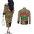 Burkina Faso Military Couples Matching Off The Shoulder Long Sleeve Dress and Long Sleeve Button Shirt Bravo Caption Traore! Viva Burkina Faso Nation!