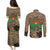 Burkina Faso Military Couples Matching Puletasi and Long Sleeve Button Shirt Bravo Caption Traore! Viva Burkina Faso Nation!