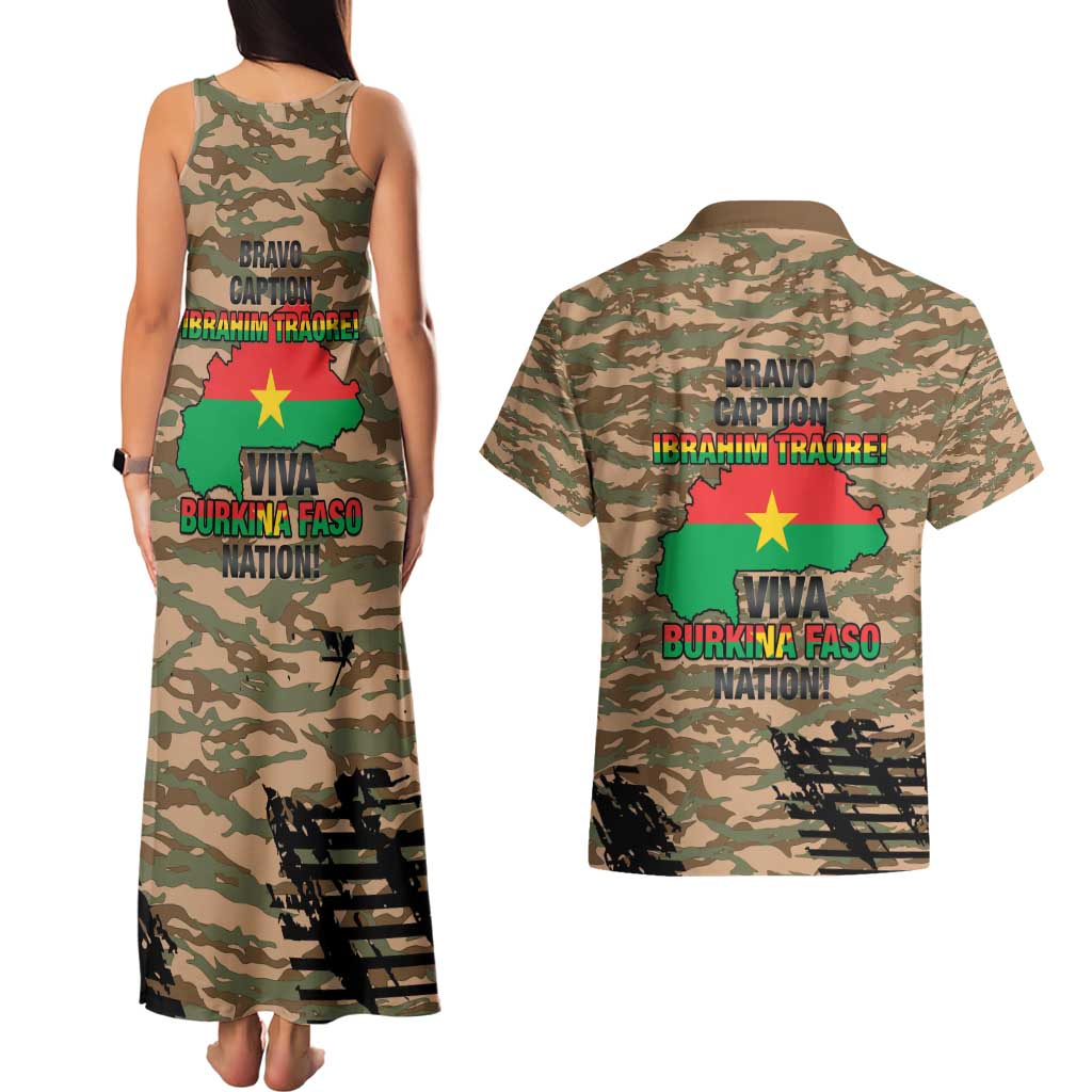 Burkina Faso Military Couples Matching Tank Maxi Dress and Hawaiian Shirt Bravo Caption Traore! Viva Burkina Faso Nation!