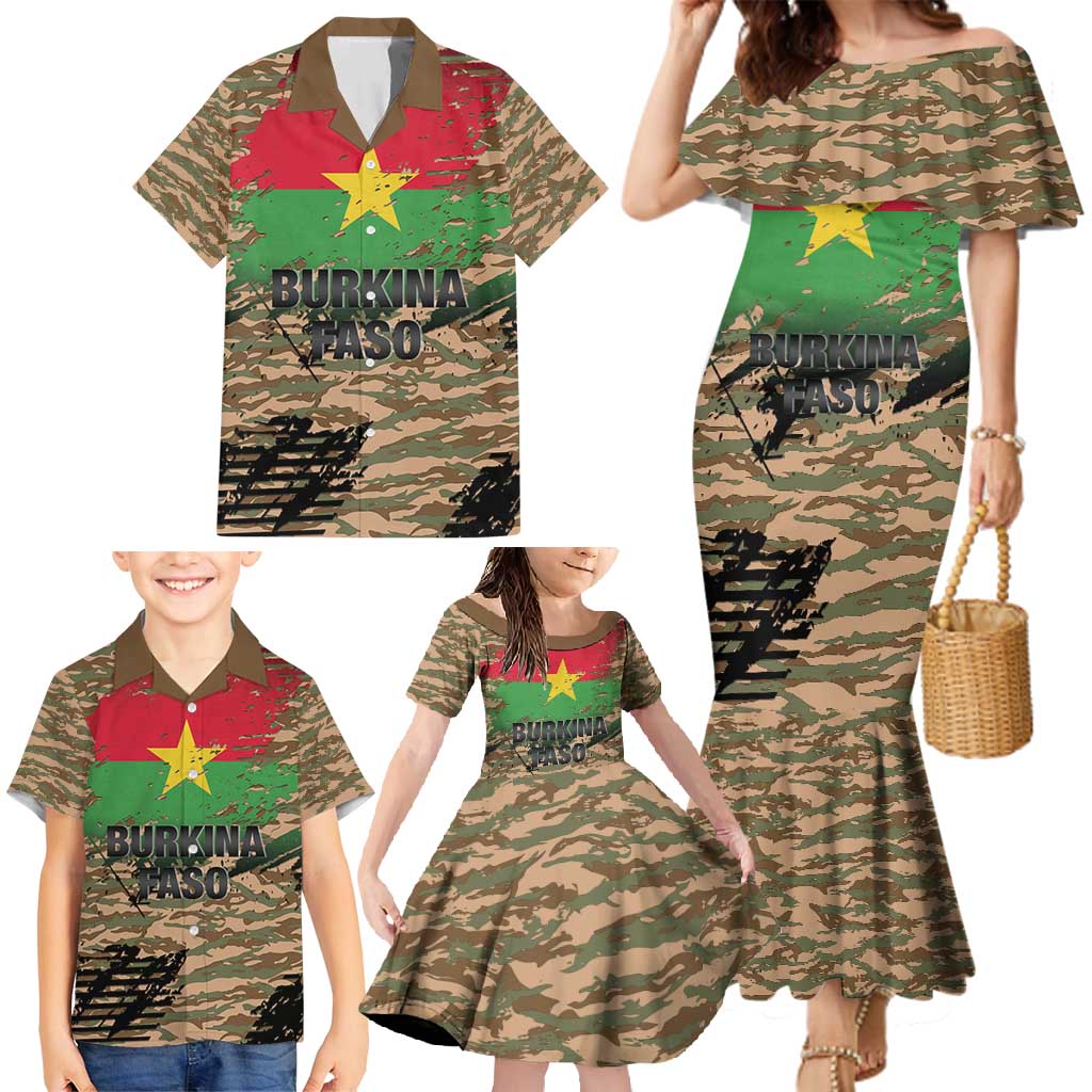 Burkina Faso Military Family Matching Mermaid Dress and Hawaiian Shirt Bravo Caption Traore! Viva Burkina Faso Nation!