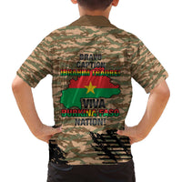 Burkina Faso Military Family Matching Off The Shoulder Long Sleeve Dress and Hawaiian Shirt Bravo Caption Traore! Viva Burkina Faso Nation!