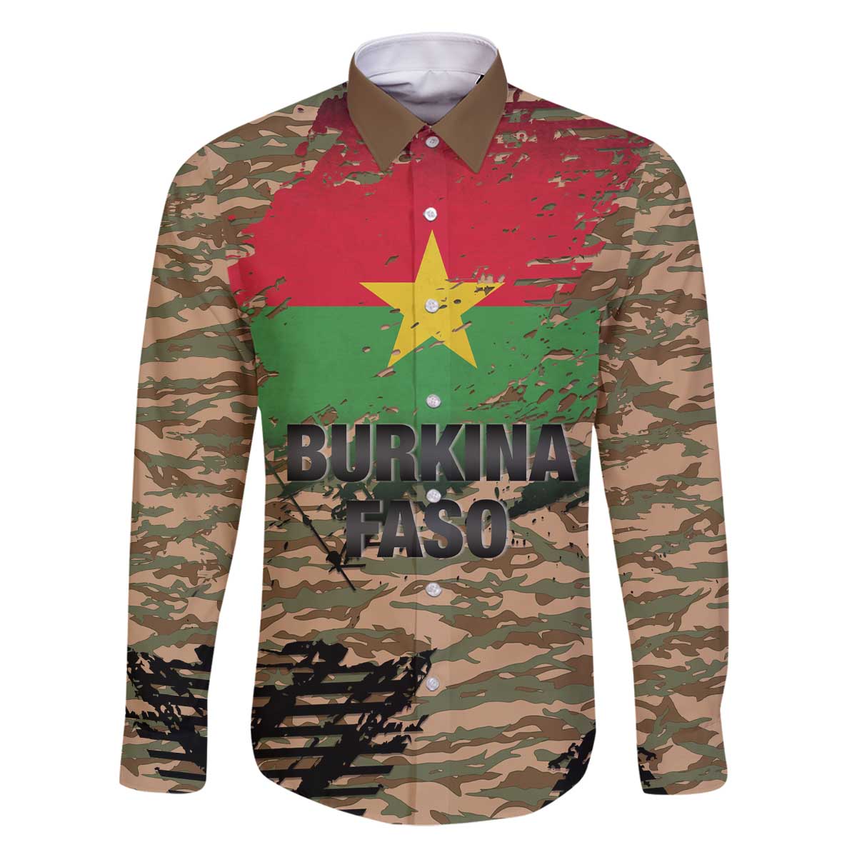 Burkina Faso Military Family Matching Off The Shoulder Long Sleeve Dress and Hawaiian Shirt Bravo Caption Traore! Viva Burkina Faso Nation!