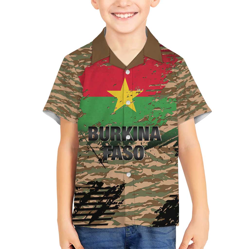Burkina Faso Military Family Matching Off Shoulder Maxi Dress and Hawaiian Shirt Bravo Caption Traore! Viva Burkina Faso Nation!