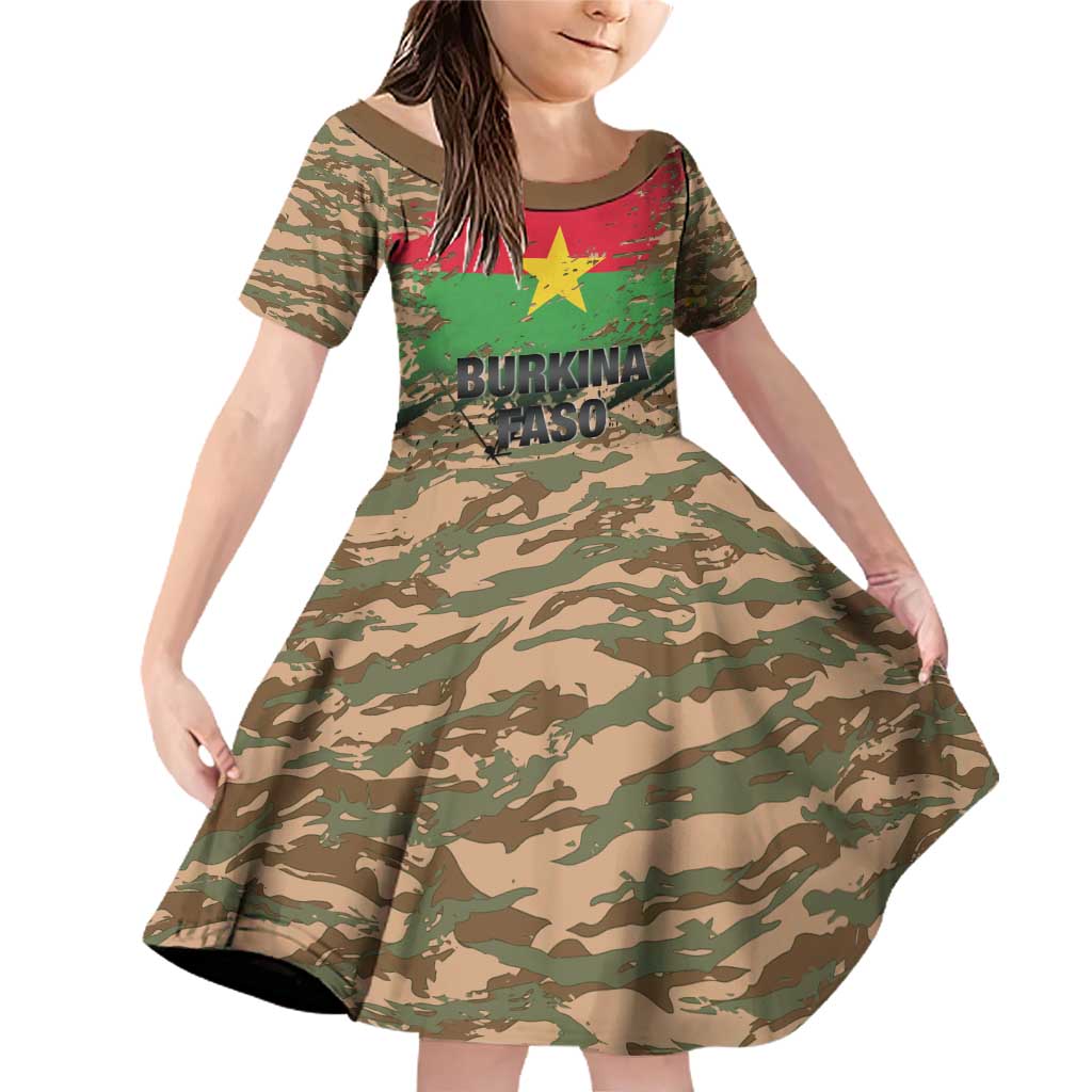 Burkina Faso Military Family Matching Off Shoulder Short Dress and Hawaiian Shirt Bravo Caption Traore! Viva Burkina Faso Nation!
