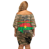 Burkina Faso Military Family Matching Off Shoulder Short Dress and Hawaiian Shirt Bravo Caption Traore! Viva Burkina Faso Nation!