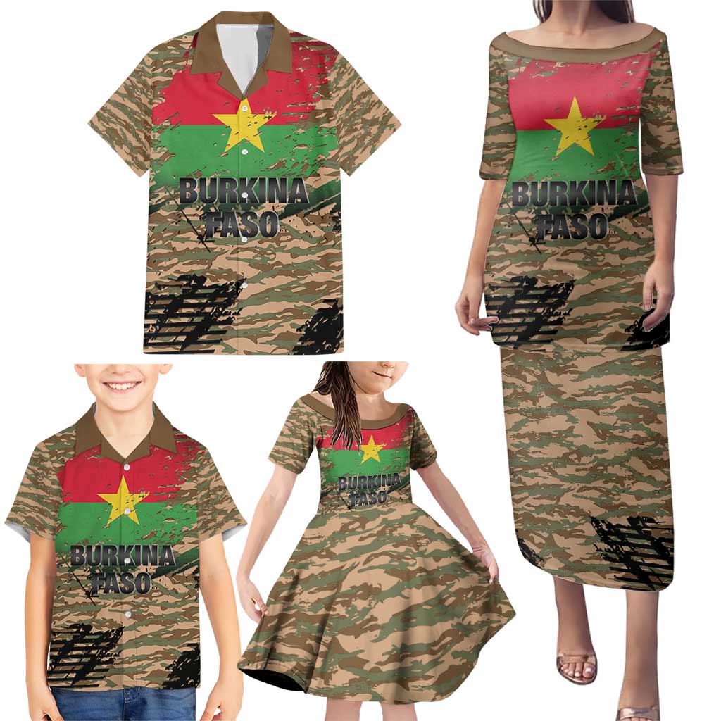 Burkina Faso Military Family Matching Puletasi and Hawaiian Shirt Bravo Caption Traore! Viva Burkina Faso Nation!