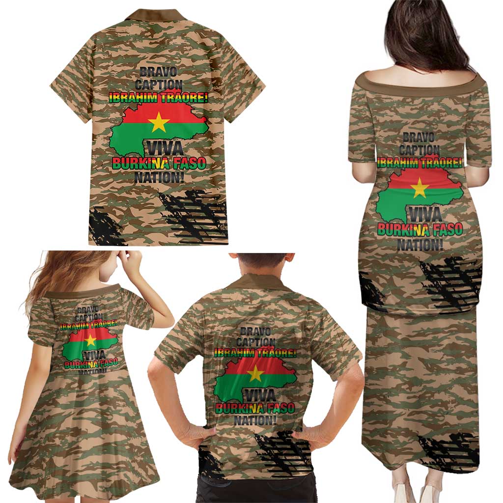 Burkina Faso Military Family Matching Puletasi and Hawaiian Shirt Bravo Caption Traore! Viva Burkina Faso Nation!