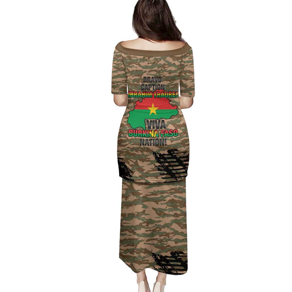 Burkina Faso Military Family Matching Puletasi and Hawaiian Shirt Bravo Caption Traore! Viva Burkina Faso Nation!