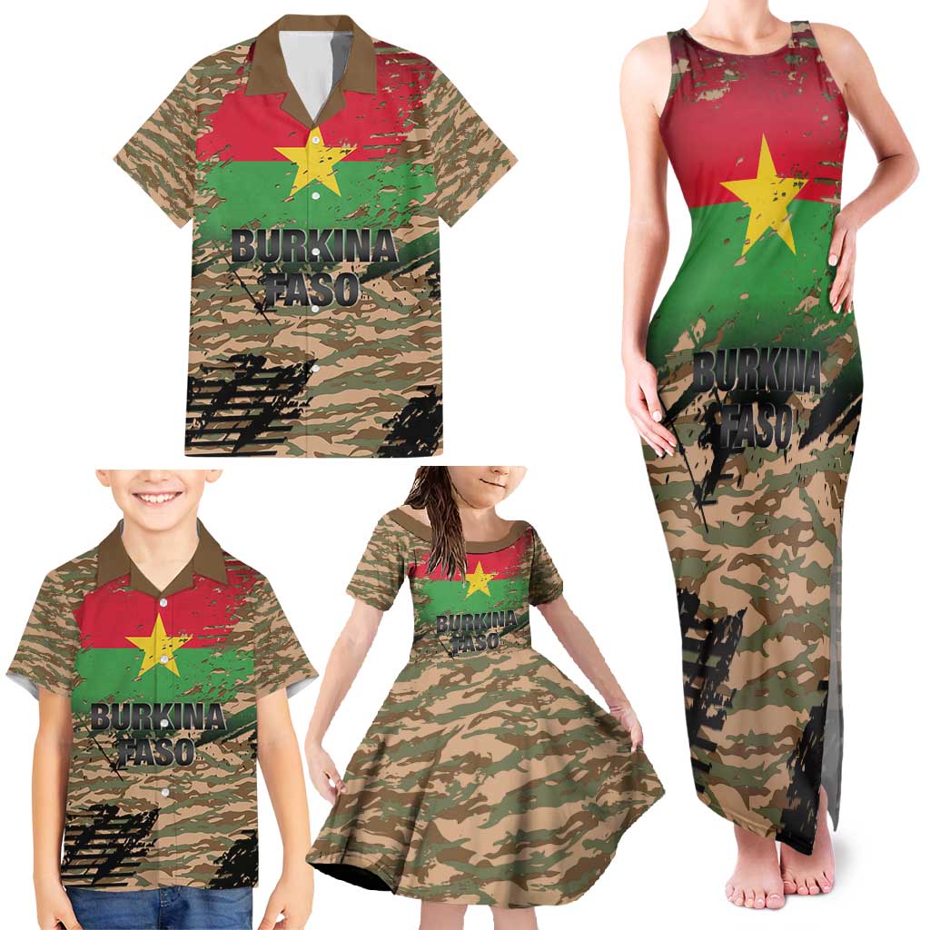 Burkina Faso Military Family Matching Tank Maxi Dress and Hawaiian Shirt Bravo Caption Traore! Viva Burkina Faso Nation!