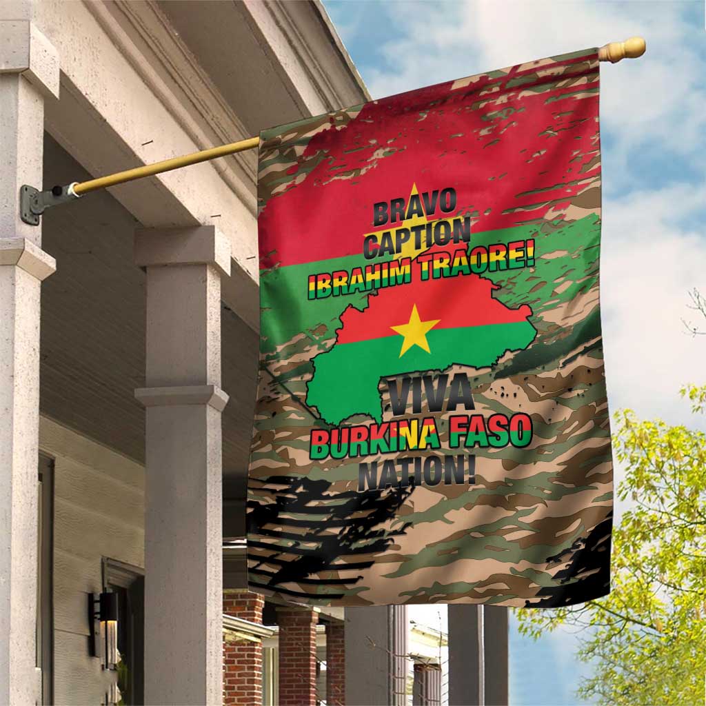 Burkina Faso Military Garden Flag Bravo Caption Traore! Viva Burkina Faso Nation!