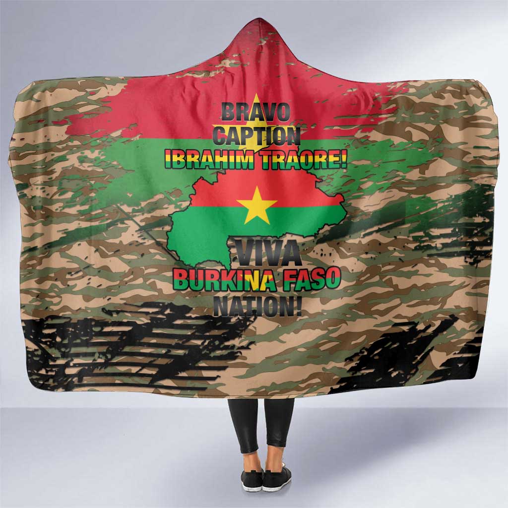 Burkina Faso Military Hooded Blanket Bravo Caption Traore! Viva Burkina Faso Nation!