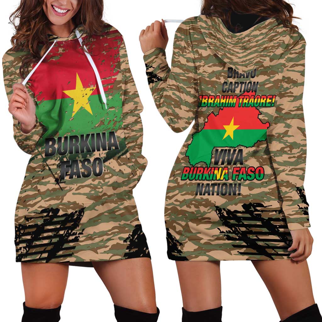 Burkina Faso Military Hoodie Dress Bravo Caption Traore! Viva Burkina Faso Nation!