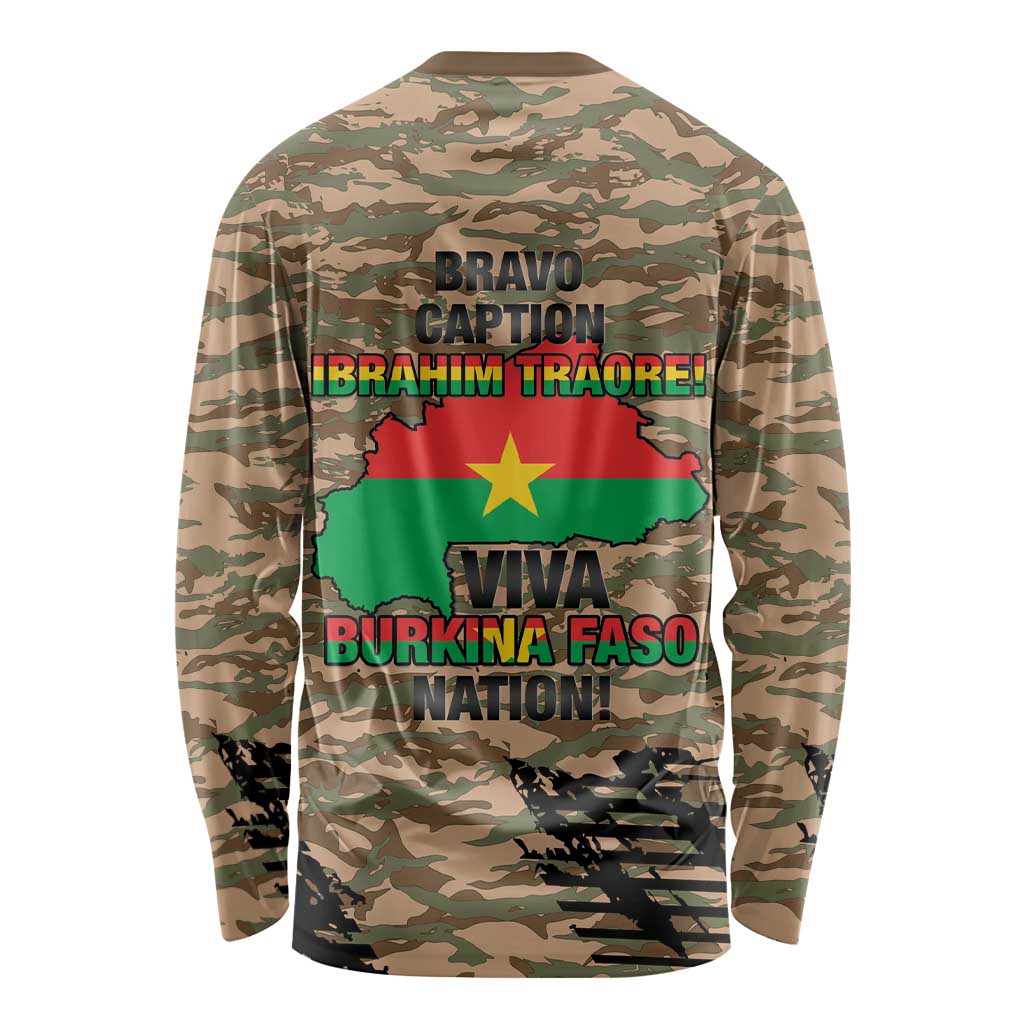 Burkina Faso Military Long Sleeve Shirt Bravo Caption Traore! Viva Burkina Faso Nation!