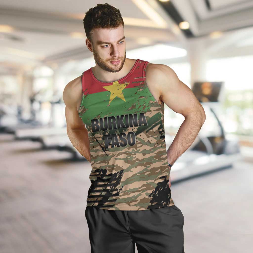 Burkina Faso Military Men Tank Top Bravo Caption Traore! Viva Burkina Faso Nation!