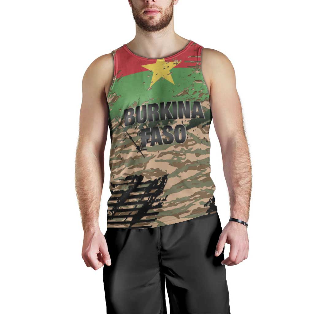 Burkina Faso Military Men Tank Top Bravo Caption Traore! Viva Burkina Faso Nation!