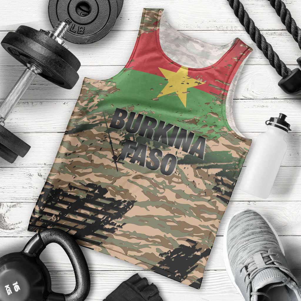 Burkina Faso Military Men Tank Top Bravo Caption Traore! Viva Burkina Faso Nation!