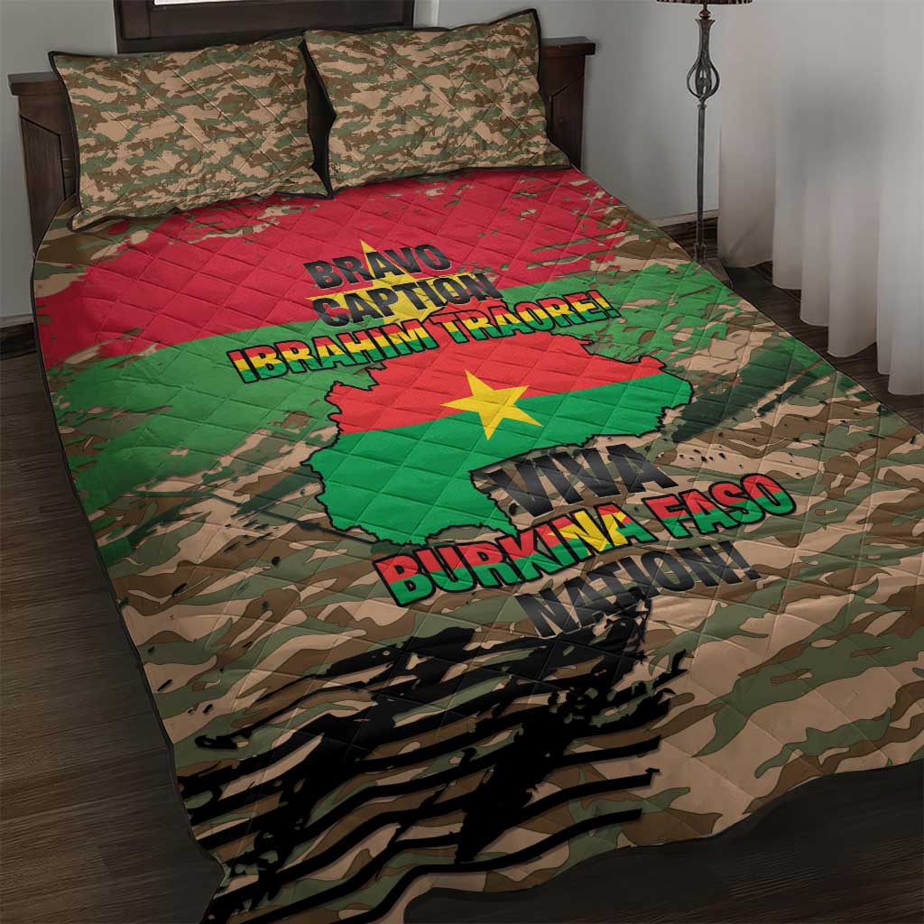 Burkina Faso Military Quilt Bed Set Bravo Caption Traore! Viva Burkina Faso Nation!