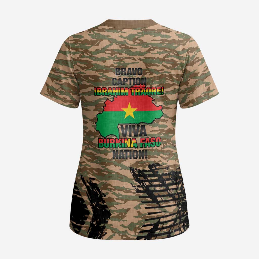 Burkina Faso Military Scrub Top Bravo Caption Traore! Viva Burkina Faso Nation! - Wonder Print Shop