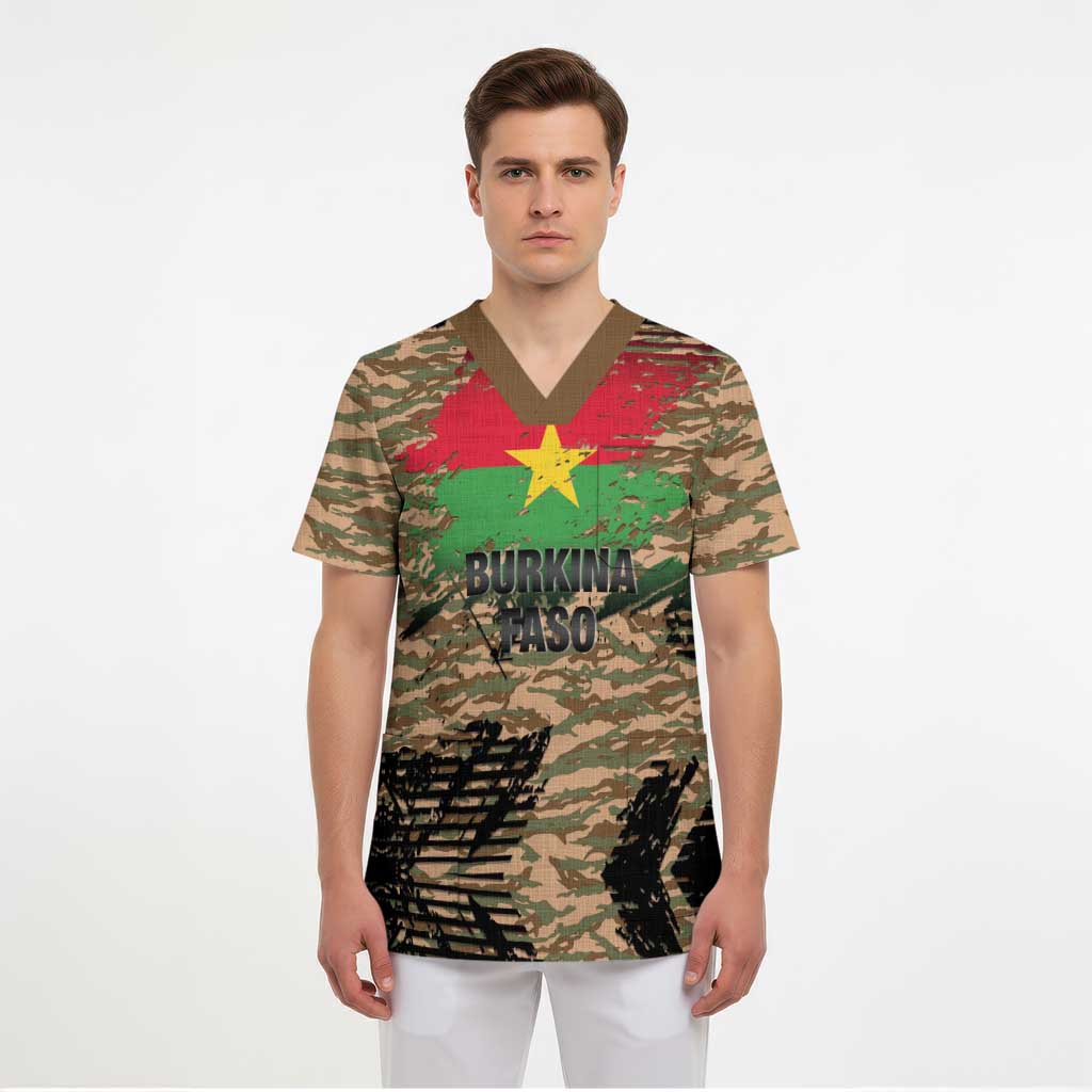 Burkina Faso Military Scrub Top Bravo Caption Traore! Viva Burkina Faso Nation! - Wonder Print Shop