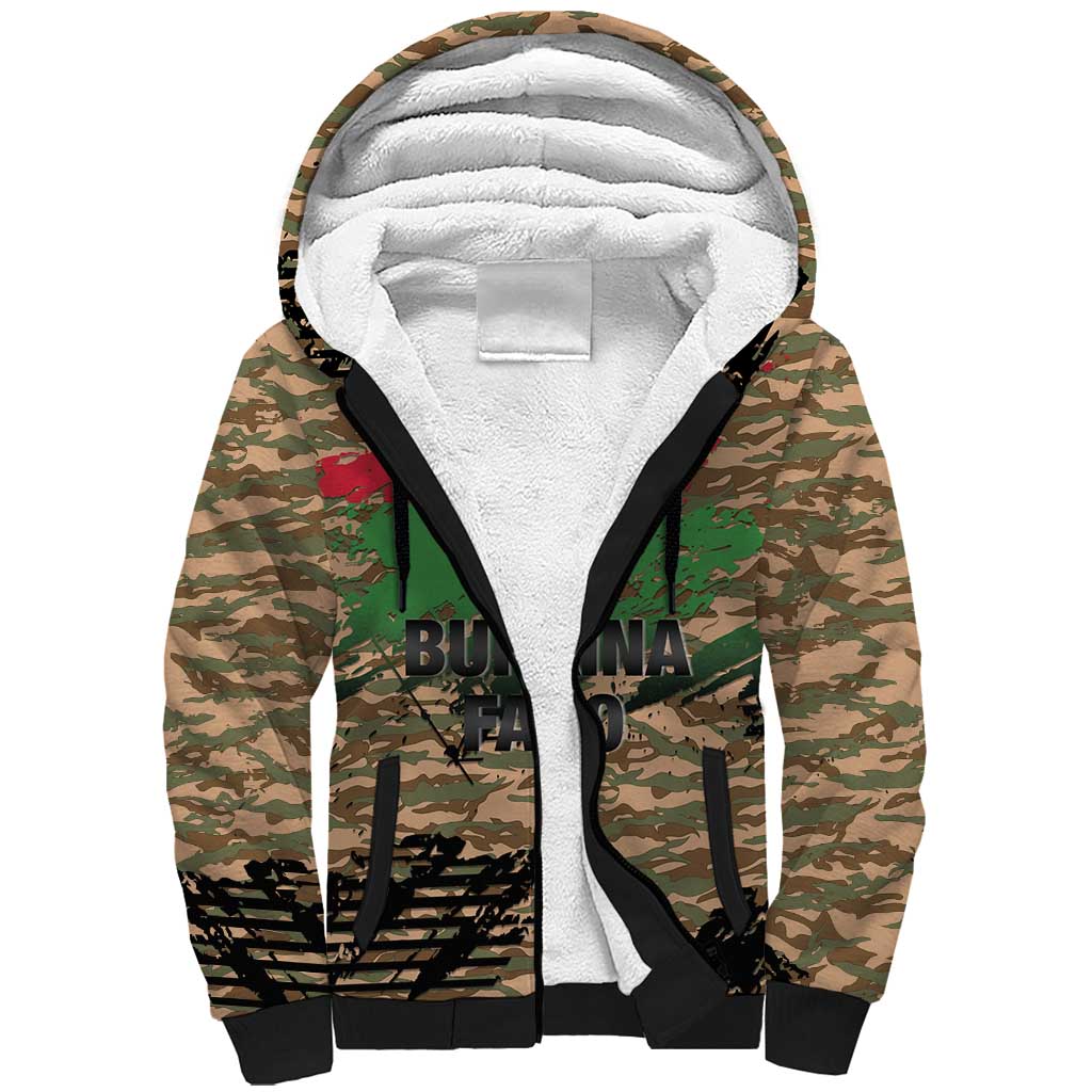 Burkina Faso Military Sherpa Hoodie Bravo Caption Traore! Viva Burkina Faso Nation!