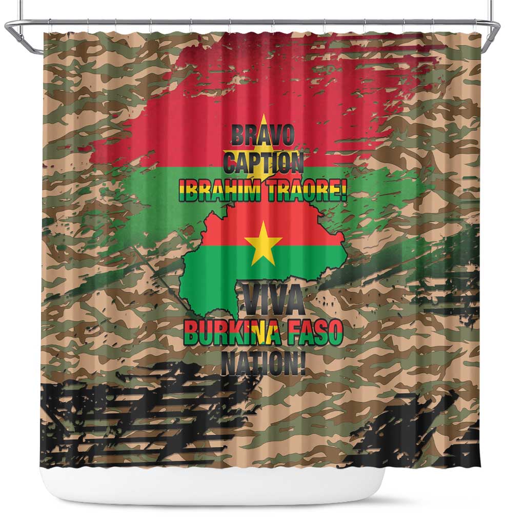 Burkina Faso Military Shower Curtain Bravo Caption Traore! Viva Burkina Faso Nation!