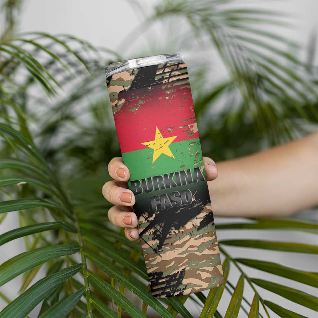 Burkina Faso Military Skinny Tumbler Bravo Caption Traore! Viva Burkina Faso Nation!