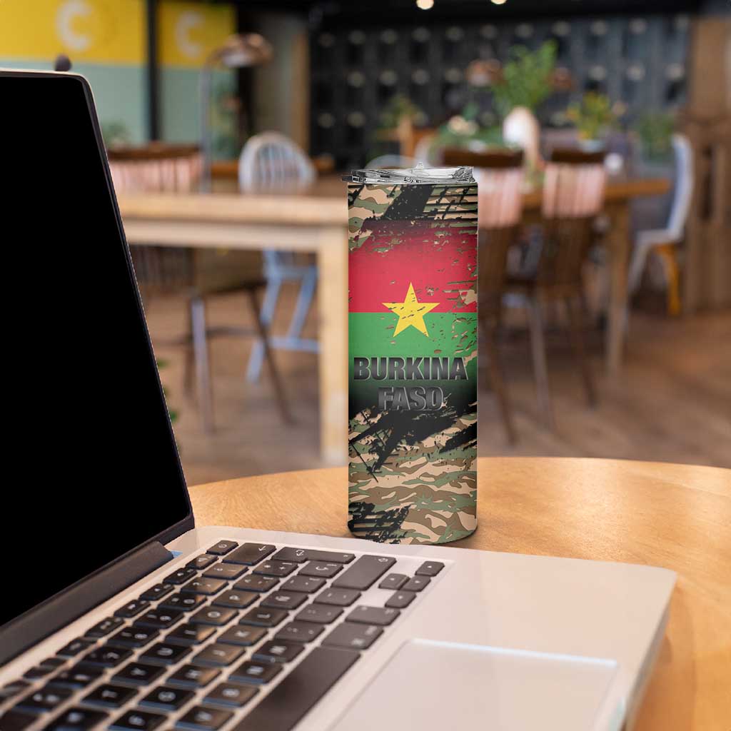 Burkina Faso Military Skinny Tumbler Bravo Caption Traore! Viva Burkina Faso Nation!