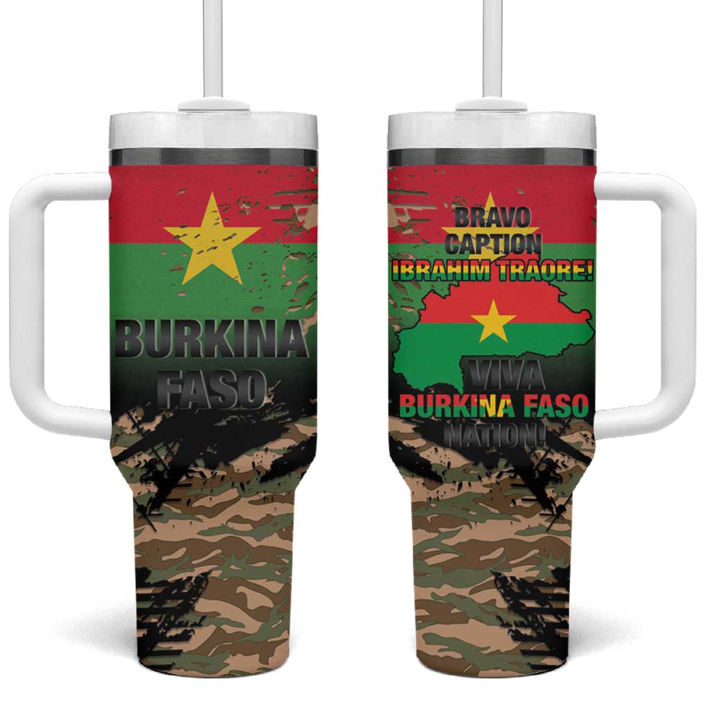Burkina Faso Military Tumbler With Handle Bravo Caption Traore! Viva Burkina Faso Nation!
