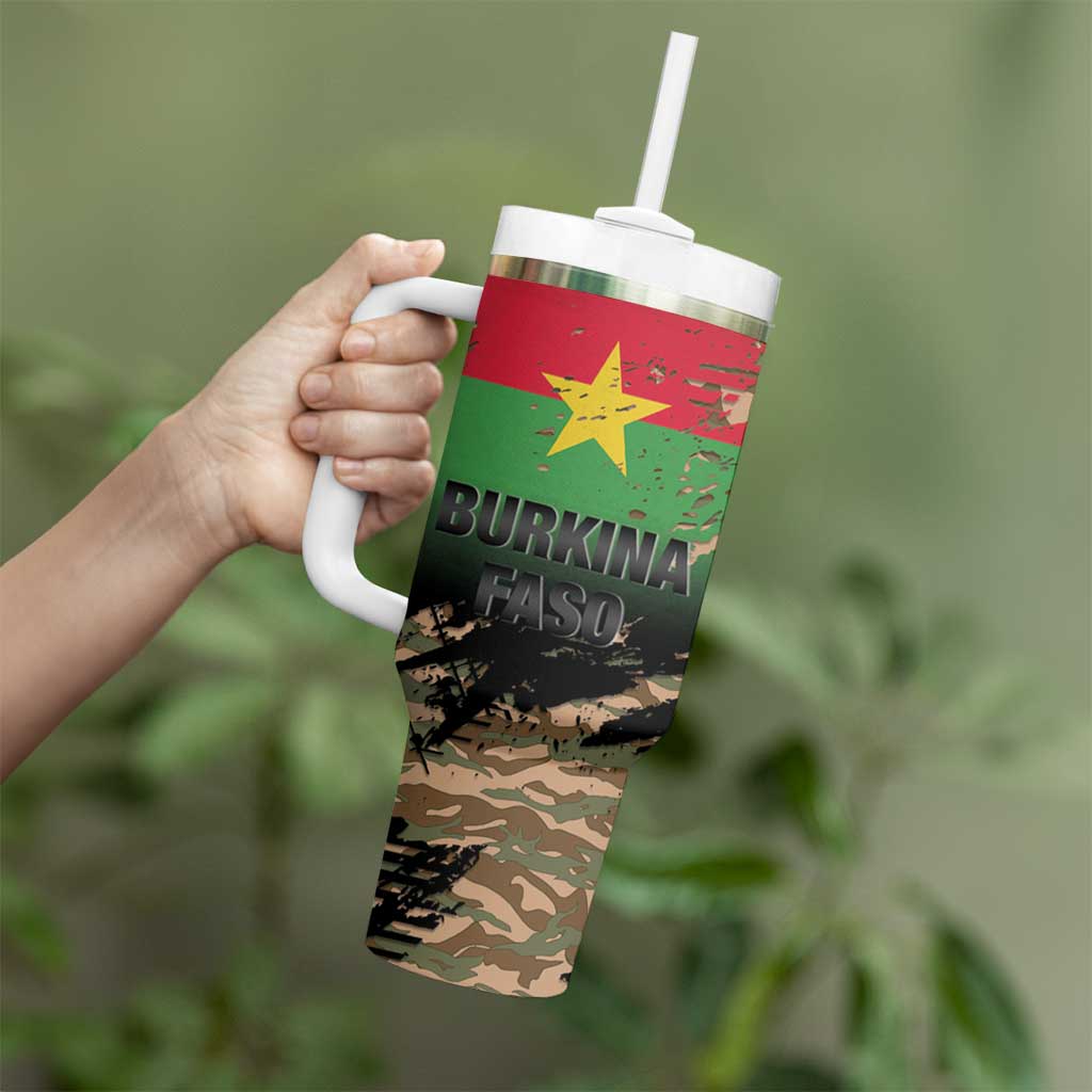 Burkina Faso Military Tumbler With Handle Bravo Caption Traore! Viva Burkina Faso Nation!