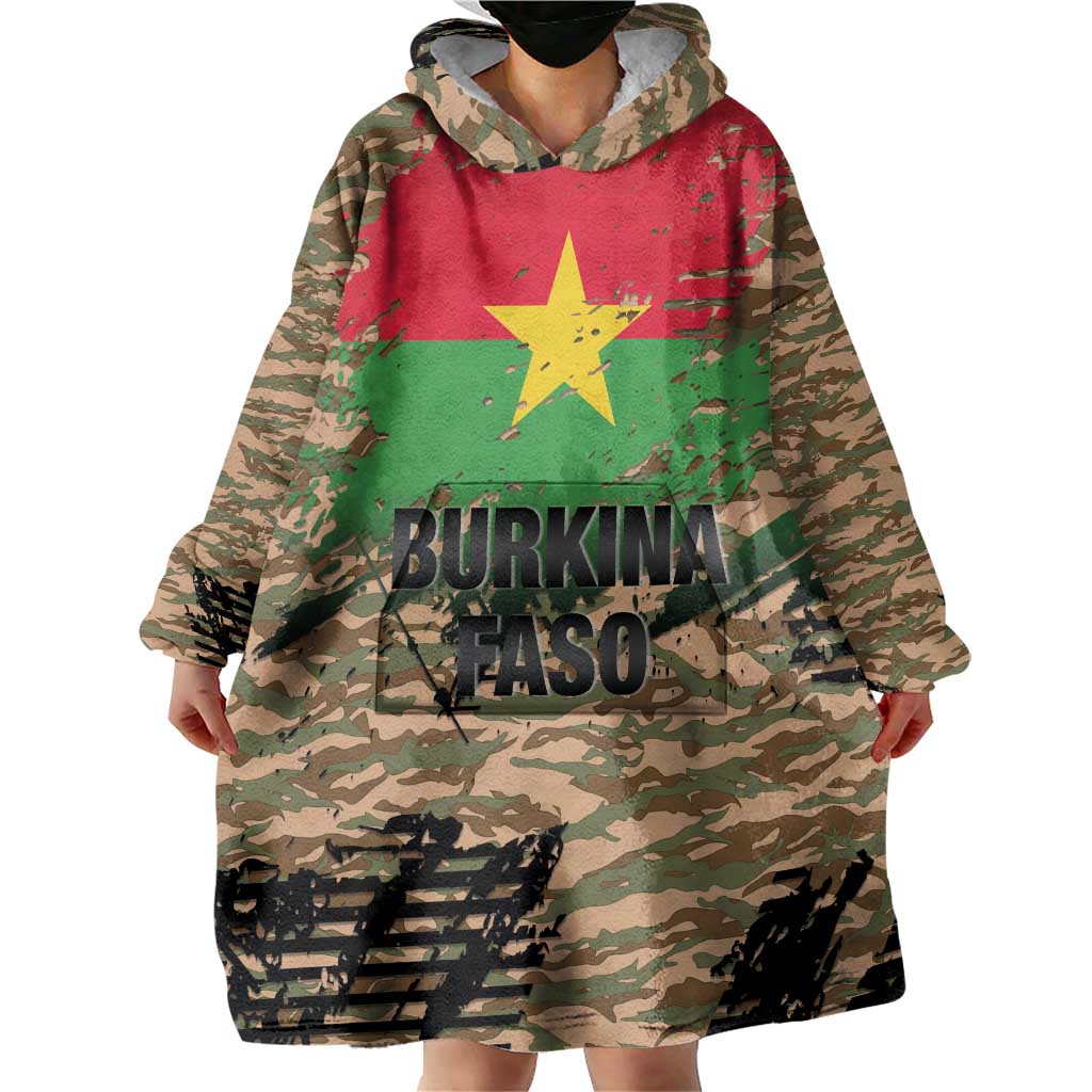 Burkina Faso Military Wearable Blanket Hoodie Bravo Caption Traore! Viva Burkina Faso Nation!