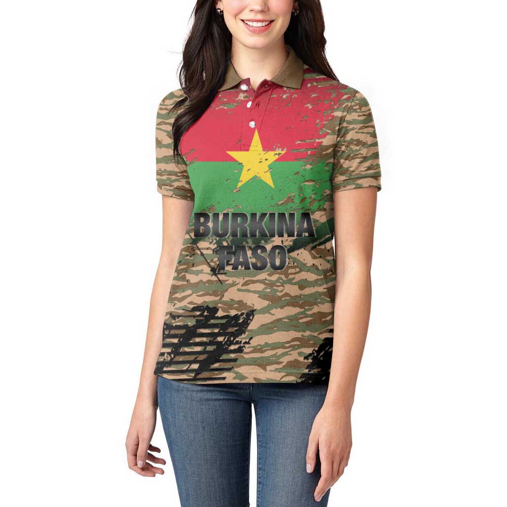 Burkina Faso Military Women Polo Shirt Bravo Caption Traore! Viva Burkina Faso Nation!