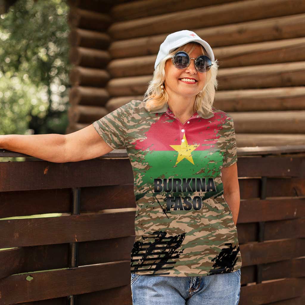 Burkina Faso Military Women Polo Shirt Bravo Caption Traore! Viva Burkina Faso Nation!