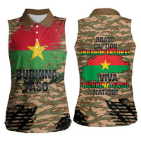 Burkina Faso Military Women Sleeveless Polo Shirt Bravo Caption Traore! Viva Burkina Faso Nation!