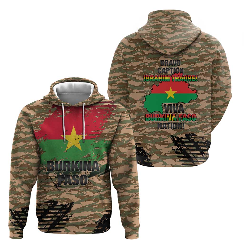 Burkina Faso Military Zip Hoodie Bravo Caption Traore! Viva Burkina Faso Nation!