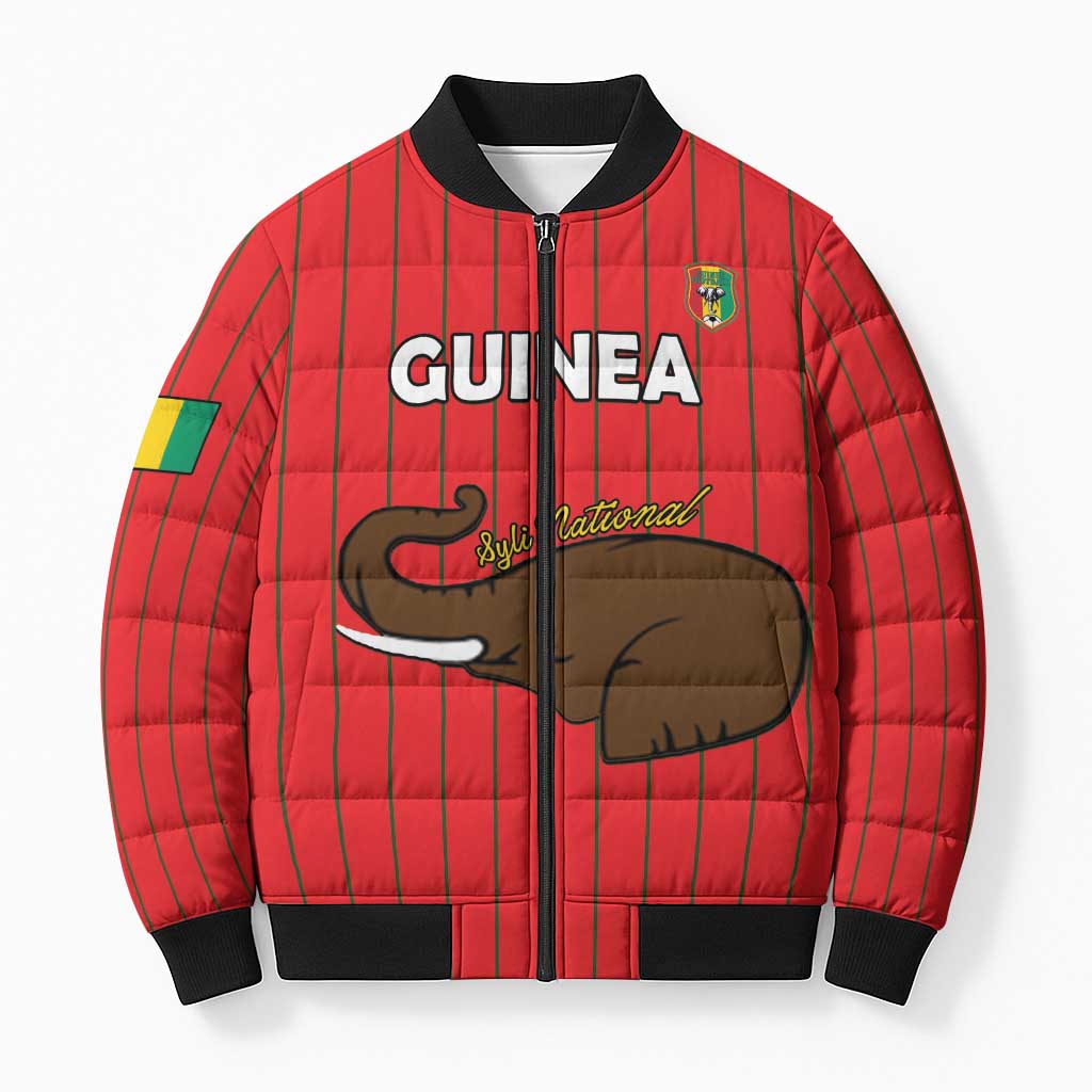 Custom Guinea Football Bomber Puffer Jacket Allez Syli National - Wonder Print Shop