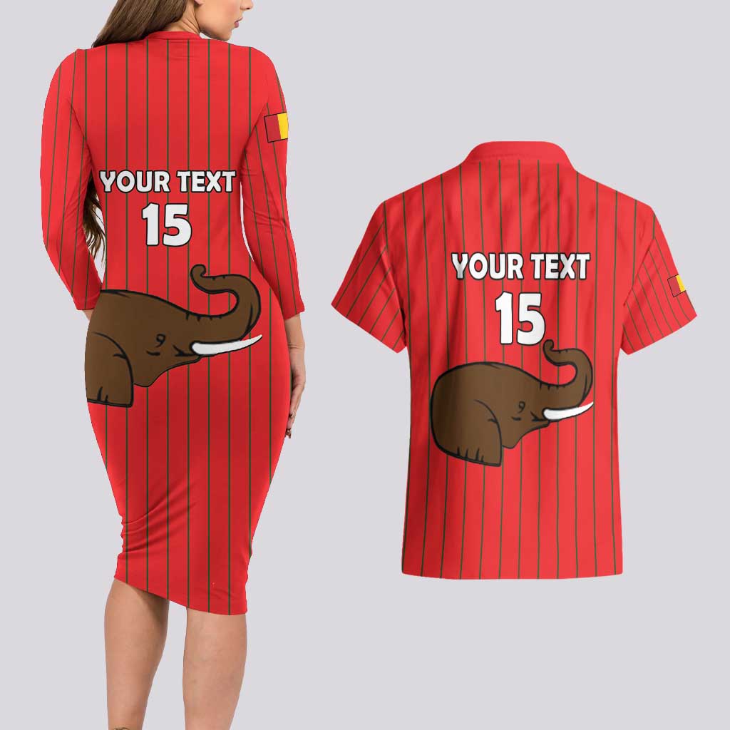 Custom Guinea Football Couples Matching Long Sleeve Bodycon Dress and Hawaiian Shirt Allez Syli National - Wonder Print Shop