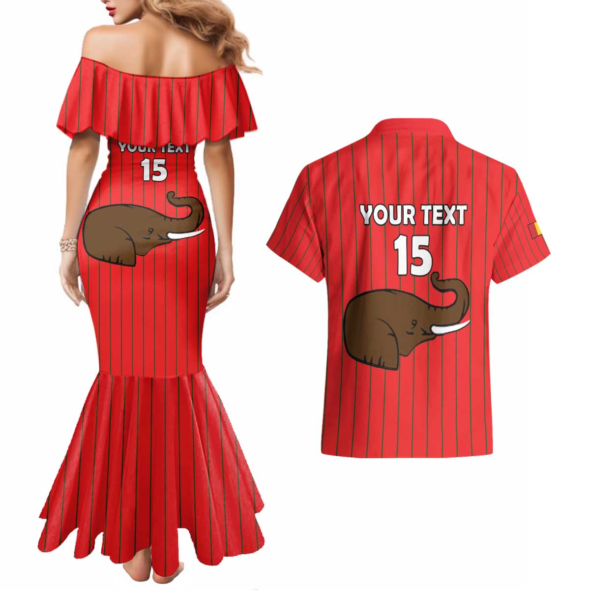 Custom Guinea Football Couples Matching Mermaid Dress and Hawaiian Shirt Allez Syli National - Wonder Print Shop