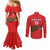 Custom Guinea Football Couples Matching Mermaid Dress and Long Sleeve Button Shirt Allez Syli National - Wonder Print Shop