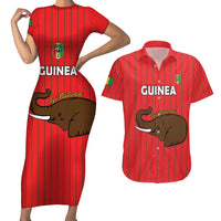 Custom Guinea Football Couples Matching Short Sleeve Bodycon Dress and Hawaiian Shirt Allez Syli National - Wonder Print Shop