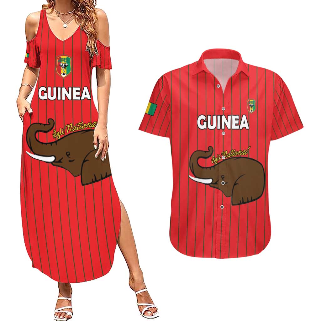Custom Guinea Football Couples Matching Summer Maxi Dress and Hawaiian Shirt Allez Syli National - Wonder Print Shop