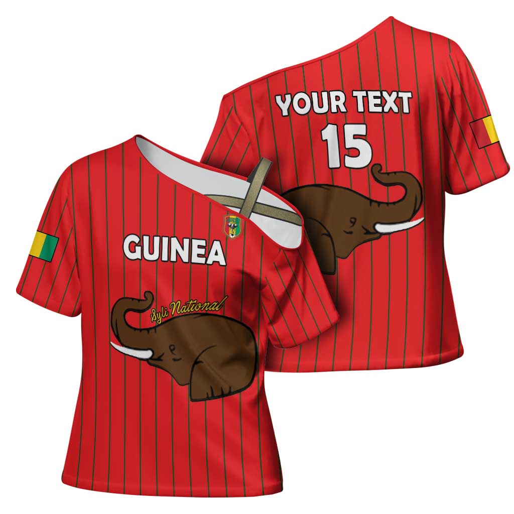 Custom Guinea Football Cross Shoulder Shirt Allez Syli National - Wonder Print Shop