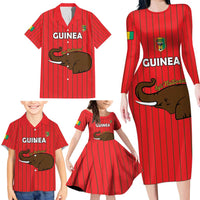 Custom Guinea Football Family Matching Long Sleeve Bodycon Dress and Hawaiian Shirt Allez Syli National - Wonder Print Shop