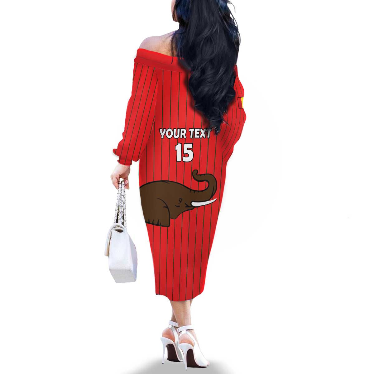 Custom Guinea Football Family Matching Off The Shoulder Long Sleeve Dress and Hawaiian Shirt Allez Syli National - Wonder Print Shop